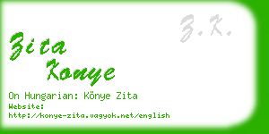 zita konye business card
